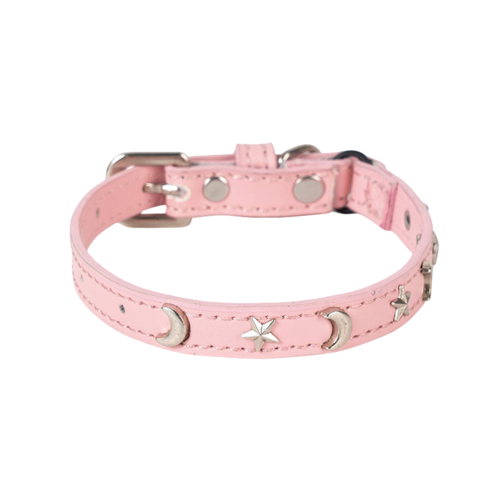 thumbnail image 2 of Collar De Cuero Para Gatos Adecuado Para Gatos Machos Y Hembras Con Banda Elástica, Estrella Y Luna, Collar Con Hebilla Ajustable Adecuado Para Gatos Pequeños Y Gatos Grandes, Tamaño 8-12 Pulgadas, 2 of 2